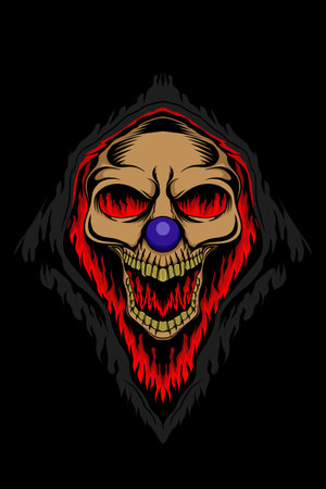 Skull crown with black robe vector illustrationのイラスト素材