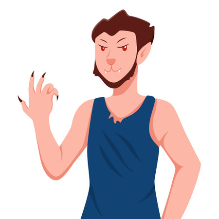 Halloween Werewolf Costume Design Illustrationのイラスト素材