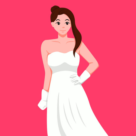 Brides Wedding Character Design Illustrationのイラスト素材