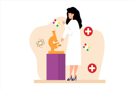 Scientist Flat Illustration Designのイラスト素材