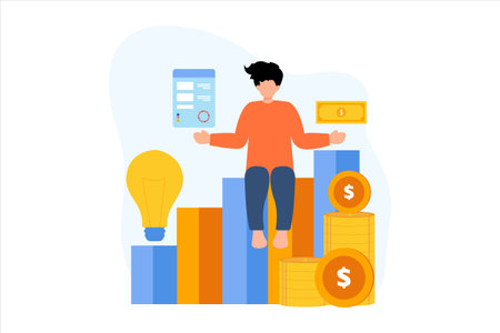 Finance Flat Illustration Designのイラスト素材