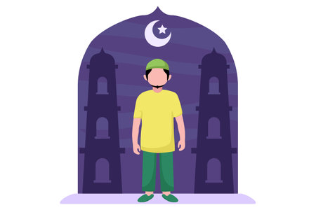 Ramadan Flat Design Illustrationのイラスト素材