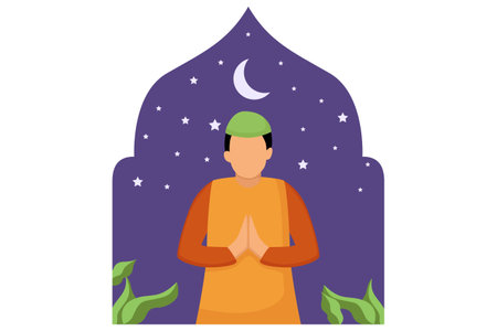 Ramadan Flat Design Illustrationのイラスト素材