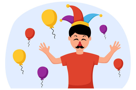 April Fools Flat Designのイラスト素材