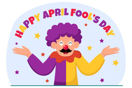 April Fools Flat Illustrationのイラスト素材