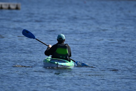 Kayak, Burnb lakeの写真素材