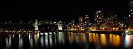 Night view of Burrard Bridge. Vancouver BC Canadaの写真素材
