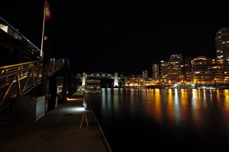 Night view of Burrard Bridge. Vancouver BC Canadaの写真素材
