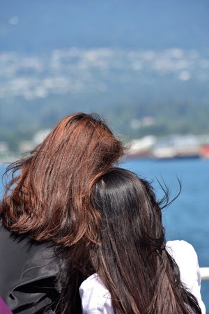 Girls on vacation.の写真素材