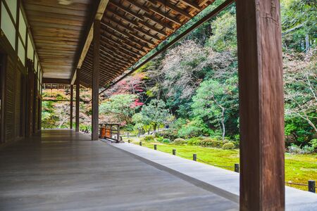 Autumn Colors Spread Beyond a Japanese Style Loggia.   Nanzeninn Kyotoの写真素材