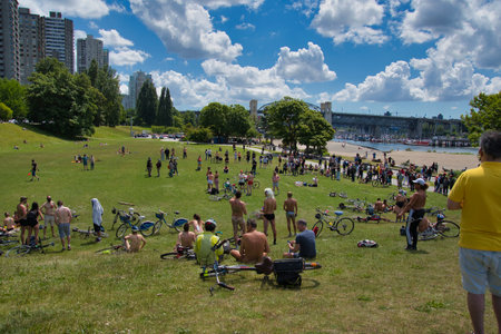 The World Naked Bike Ride took over Vancouver. BC CANADA June 12th, 2021のeditorial素材
