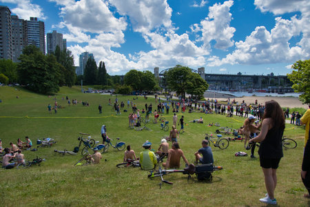 The World Naked Bike Ride took over Vancouver. BC CANADA June 12th, 2021のeditorial素材