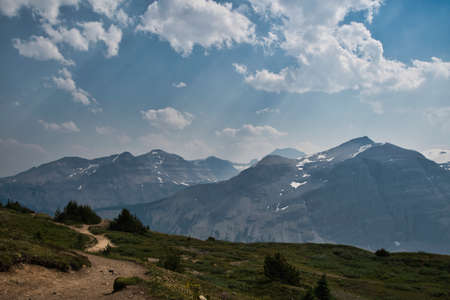 A trail to Ridge.  Columbia Icefield Area AB Canadaの写真素材