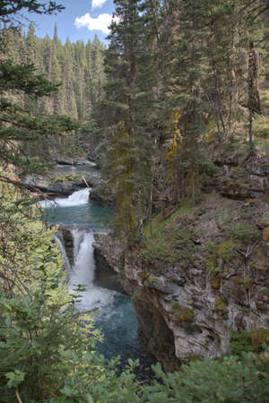 The waterfalls section of Johnston Canyon.   Banff National Park, Alberta, Canadaの写真素材