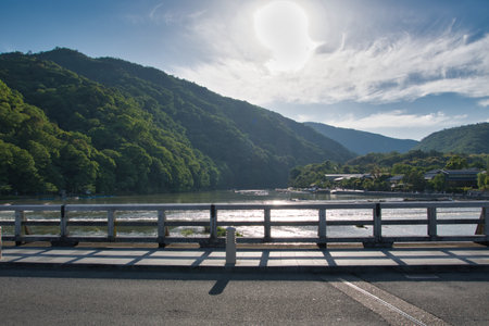 Togetsu-kyo Bridge over Katsura river.  Kyoto Japanの写真素材