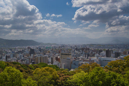 Cityscape of Kyoto, Japan. Kyoto is the capital and largest city of Japan.の写真素材