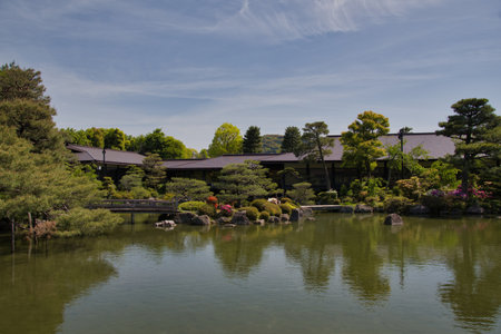 The Japanese garden and the pond.  Kyoto Japanの写真素材