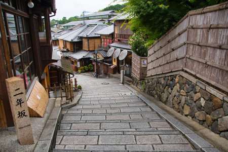 A view of Ninen-zaka first in the morning. Kyoto Japanの写真素材