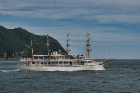 A view of Nihon-maru cruise ship. Awaji island Hyogo Japanの写真素材