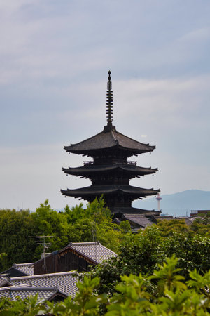 A view of Hohkan-ji Temple (Yasaka Pagoda) Kyoto Japanの写真素材