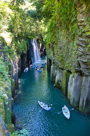 A view of the Takachiho Gorge. Miyazaki Japanの写真素材