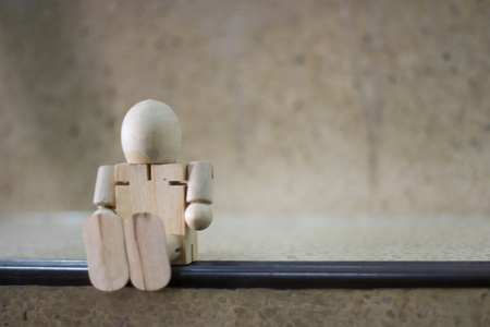 Alone wooden dollの写真素材