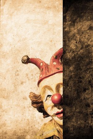 old funny clown in retro design lookの写真素材