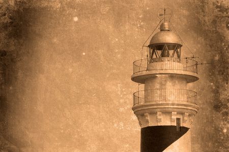 Retro look of light house menorca spainの写真素材