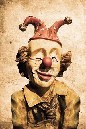 old funny clown in retro design lookの写真素材