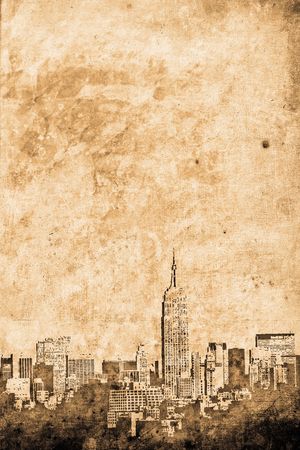 old New york downtown in retro design lookの写真素材