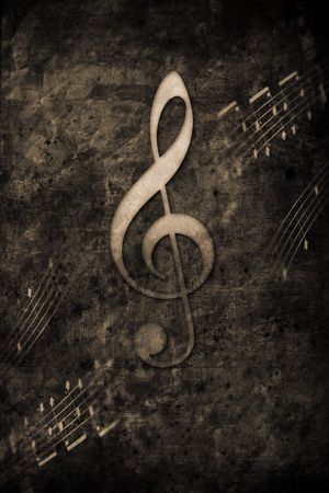 old music notes in retro design lookの写真素材