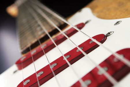 close up of an electric Guitar の写真素材