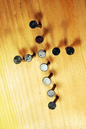 The Nails of the Cross Christian Symbolの写真素材