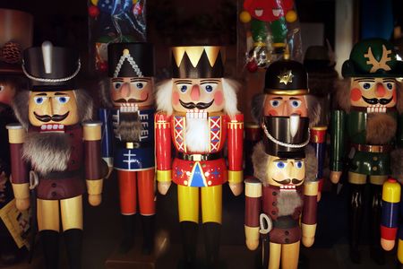 many nutcrackers together in the christmas time