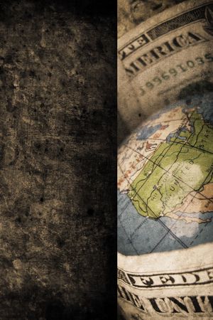 old money world in retro design lookの写真素材