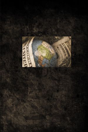 old money world in retro design lookの写真素材