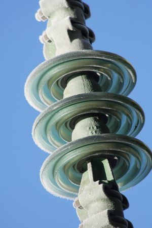 High Voltage connector on a rail wayの写真素材