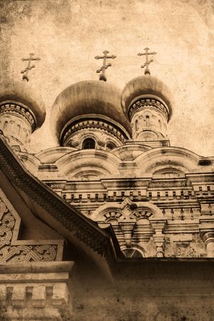 Retro look of the Orient - Russian orthodox churchの写真素材