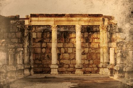 Retro look of the Orient - Synagogue of kapernaumの写真素材