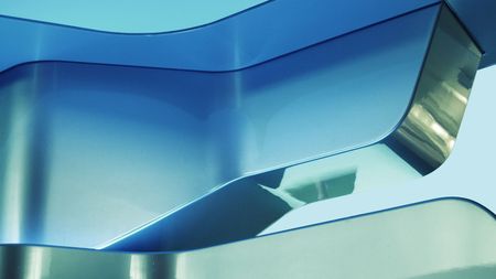 detail of modern interior design with reflective formsの写真素材