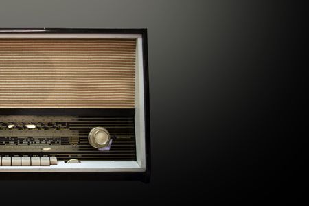 old aged wooden radio in retro lookの写真素材
