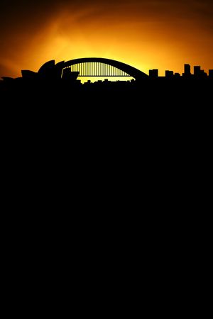 skyline of sydney with black space for your textの写真素材