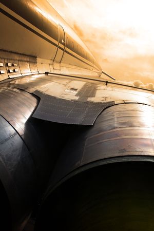 the power engine of the old aircraftの写真素材