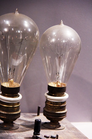old light bulbs in early days retro style 