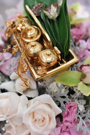 gold malay traditional containerの素材