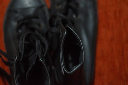 Old Black Leather Stylish Shoes, Vintage, Fashionの写真素材