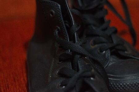 Old Black Leather Stylish Shoes, Vintage, Fashion