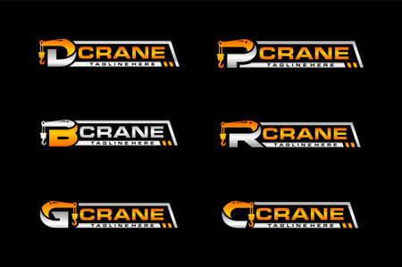 typography letter crane bundle logoのイラスト素材