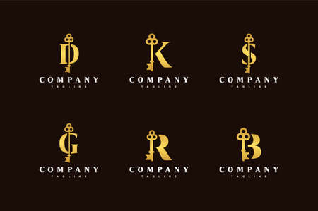 initial letter key bundle logoのイラスト素材