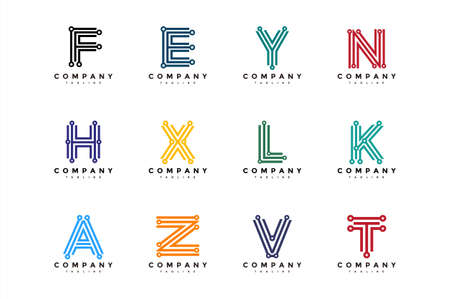 initial letter pipe bundle logoのイラスト素材